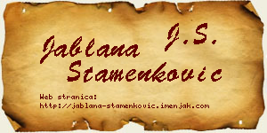 Jablana Stamenković vizit kartica